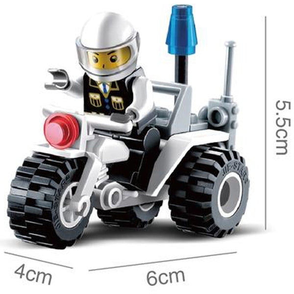 City Series Police Car Fighter mini Educational Building Blocks Toys Compatible