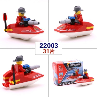 City Series Police Car Fighter mini Educational Building Blocks Toys Compatible