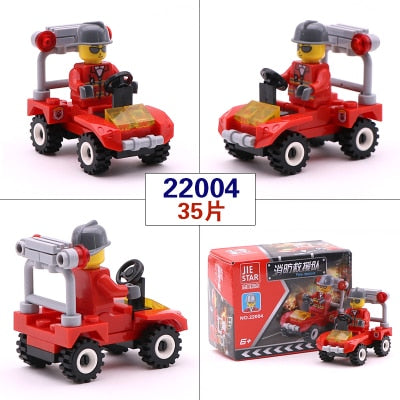 City Series Police Car Fighter mini Educational Building Blocks Toys Compatible
