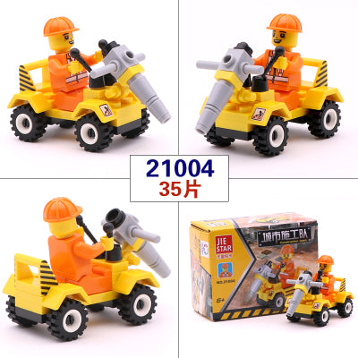 City Series Police Car Fighter mini Educational Building Blocks Toys Compatible