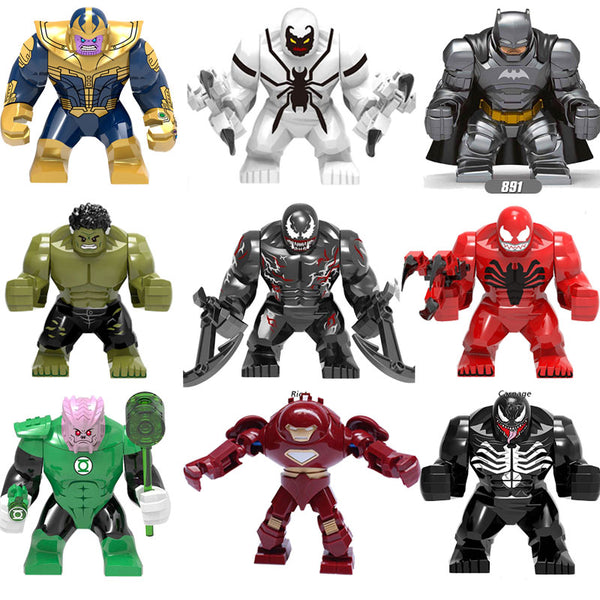 Big Size Marvel Venom Hulk Figures Riot Carnage Obsidian Green Lantern Building Blocks Toy