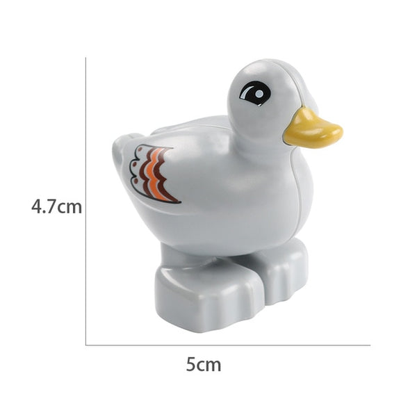 Duplos Animal Model Figures big Building Block Sets Elephant monkey Horse kids educational