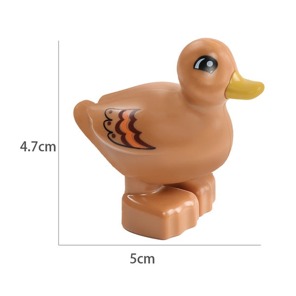 Duplos Animal Model Figures big Building Block Sets Elephant monkey Horse kids educational