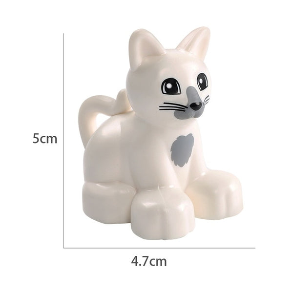 Duplos Animal Model Figures big Building Block Sets Elephant monkey Horse kids educational