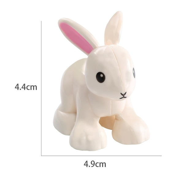 Duplos Animal Model Figures big Building Block Sets Elephant monkey Horse kids educational