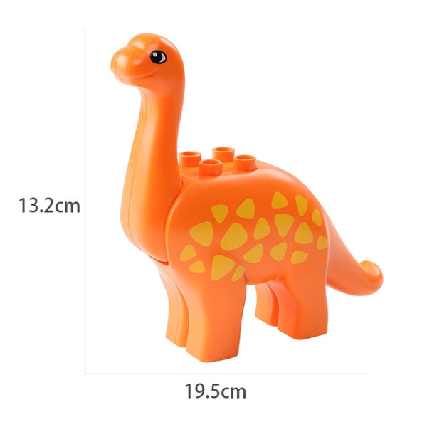 Duplos Animal Model Figures big Building Block Sets Elephant monkey Horse kids educational