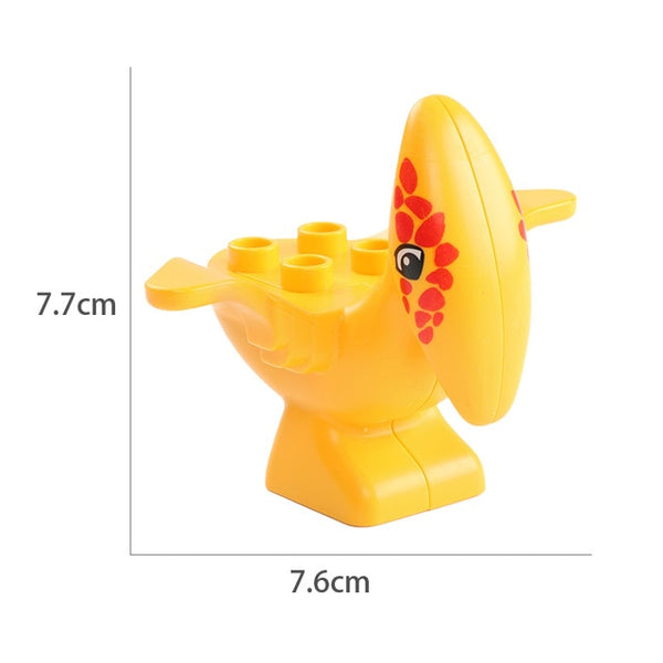 Duplos Animal Model Figures big Building Block Sets Elephant monkey Horse kids educational