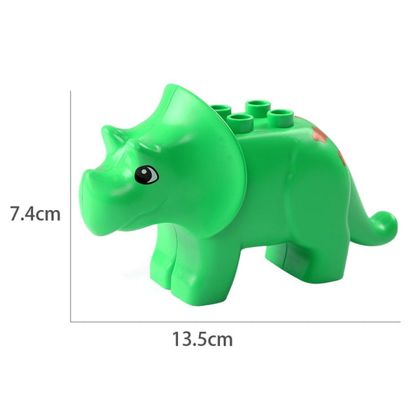 Duplos Animal Model Figures big Building Block Sets Elephant monkey Horse kids educational