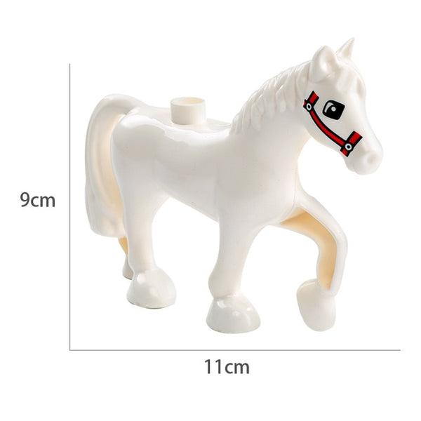 Duplos Animal Model Figures big Building Block Sets Elephant monkey Horse kids educational