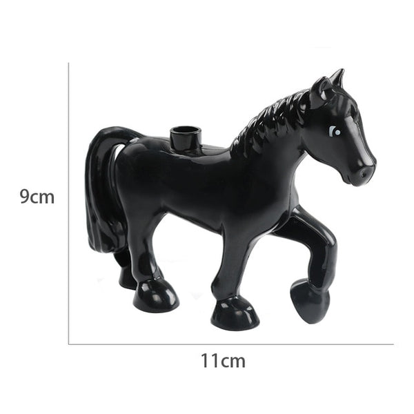 Duplos Animal Model Figures big Building Block Sets Elephant monkey Horse kids educational