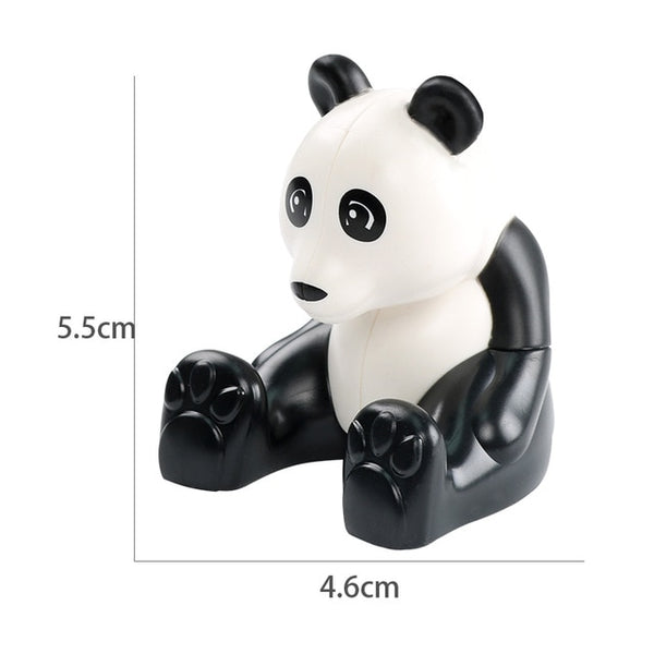 Duplos Animal Model Figures big Building Block Sets Elephant monkey Horse kids educational