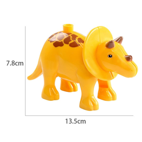 Duplos Animal Model Figures big Building Block Sets Elephant monkey Horse kids educational