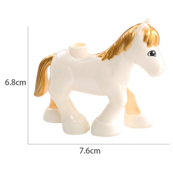 Duplos Animal Model Figures big Building Block Sets Elephant monkey Horse kids educational