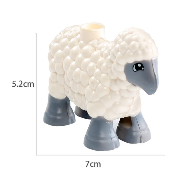 Duplos Animal Model Figures big Building Block Sets Elephant monkey Horse kids educational